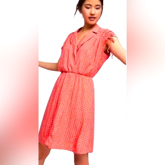 Maeve Dresses & Skirts - Maeve Anthropologie Carlotta Dress XS Chain Link Coral Elastic Waist Above Knee